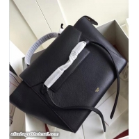 Top Design Celine Belt Tote Small Bag in Epsom Leather 71805 Black