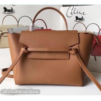 Popular Style Celine Belt Tote Small Bag in Epsom Leather 71820 Brown