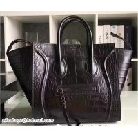 Best Price Celine Luggage Phantom Bag in Croco Pattern Black 71914