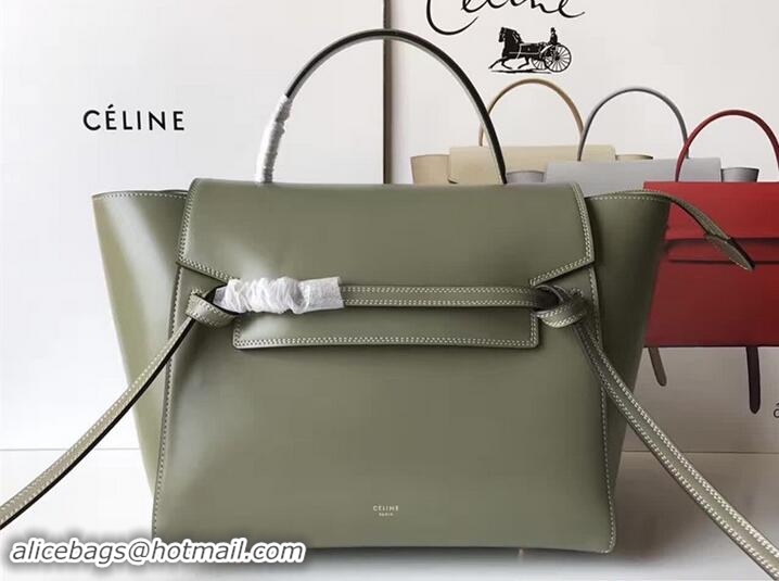 Fashion Celine Belt Tote Small Bag in Original Smooth Leather Olive 72033
