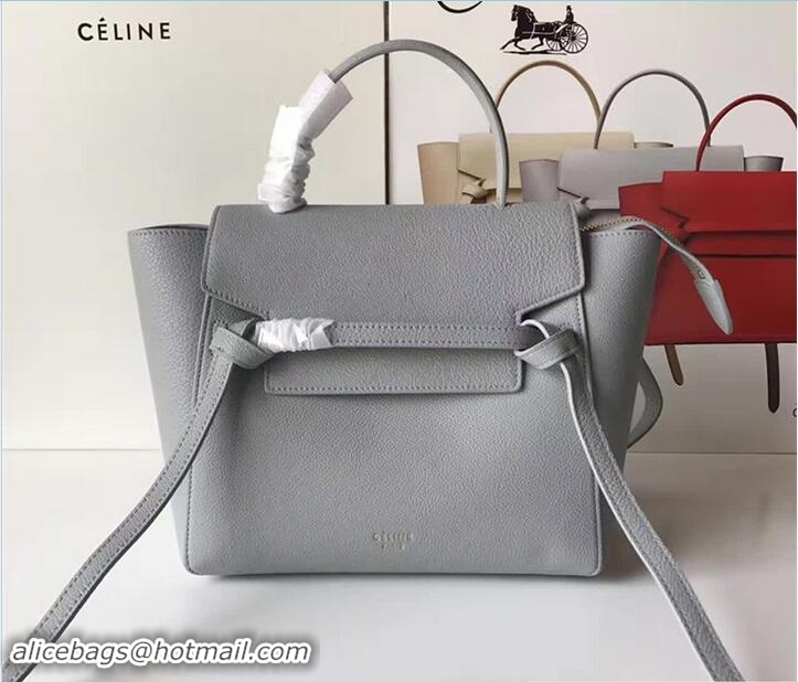 Fashion Celine Belt Tote Mini Bag in Original Clemence Leather 72031 Grey