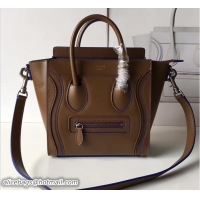 Sophisticated Celine Luggage Nano Tote Bag In Original Calfskin Smooth Leather Caramel 72028