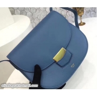 Good Product Celine Grained Calfskin Compact Trotteur Shoulder Bag 72108 Blue
