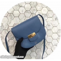 Inexpensive Celine Grained Calfskin Small Trotteur Shoulder Bag 72110 Blue