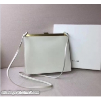 Sophisticated Celine Mini Clasp In Natural Calfskin Crossbody Bag 72103 White 2017