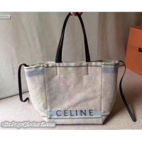 Shop Duplicate Celine Canvas Cabas Phantom Bag Blue Fall 72115
