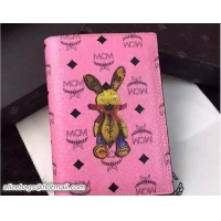 Grade Quality MCM Rabbit Passport Holder 81008 Pink
