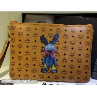 Good Quality MCM Rabbit Ipad Pouch Clutch Bag 81010 Khaki