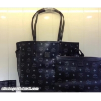 Crafted MCM Reversible Shopper Project Visetos Geometric Tote Bag 81022 Black