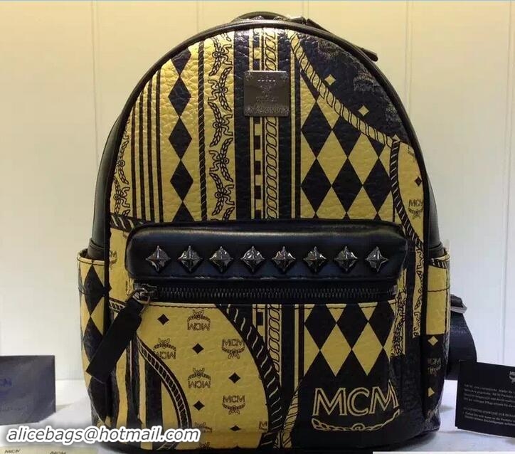 aaaaa MCM Stark Baroque Print Backpack Bag 81033 Yellow