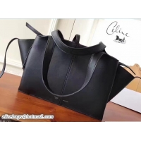 Sumptuous Celine Small Tri-Fold Shoulder Bag Black 81318