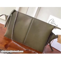 Discount Celine Tri-Fold Clutch on Chain Shoulder Bag Khaki 81322