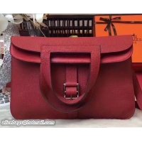 Good Product Hermes Halzan Tote Bag in Original Togo Leather 91002 Red