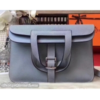 Unique Style Hermes Halzan Tote Bag in Original Togo Leather 91002 Baby Blue