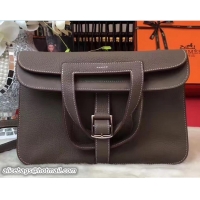 Durable Hermes Halzan Tote Bag in Original Togo Leather 91002 Etoupe