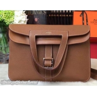 Popular Style Hermes Halzan Tote Bag in Original Togo Leather 91002 Khaki