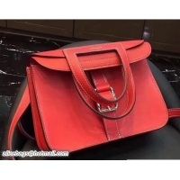 Unique Hermes Mini Halzan Tote Bag in Original Swift Leather 91004 Red