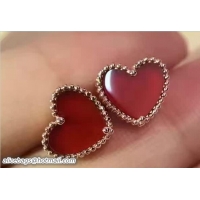 Good Quality  VanCleef&Arpels Red Heart Earrings 102727