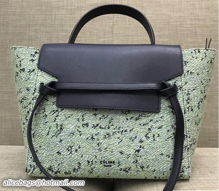 Modern Celine Fuzzy Jacquard Mini Belt Bag 176102 Green 2017