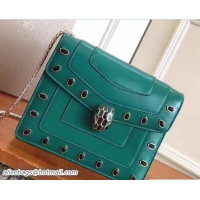Luxury Cheap Bvlgari Gen Studs Serpenti Forever Flap Cover Small Bag 111320 Green 2017