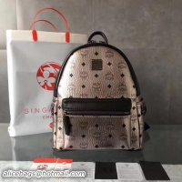 Unique Style MCM Medium Top Studs Backpack MCM0039 Silver