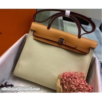 Famous Brand Hermes Canvas And Leather Her Bag Zip 31 Bag 12011 Creamy/Khaki