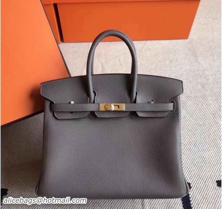 Unique Hermes Birkin 25 Bag in Original Togo Leather Bag 12013 Vert Gris