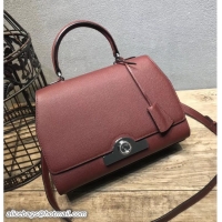 Luxury Moynat Petite Réjane Bag in Epsom Leather N12011 Burgundy 2018