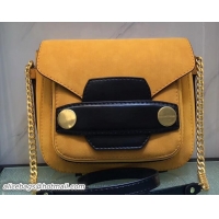 Best Quality Stella McCartney Stella Popper Shoulder Large Faux-leather Bag S12030 Suede Yellow/Black 2018