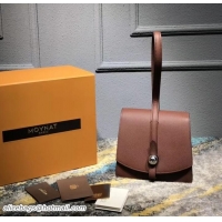 Good Looking Moynat Madeleine Structured Clutch Bag in Carat Calfskin Epsom Leather M12208 Etoupe/Beige 2018
