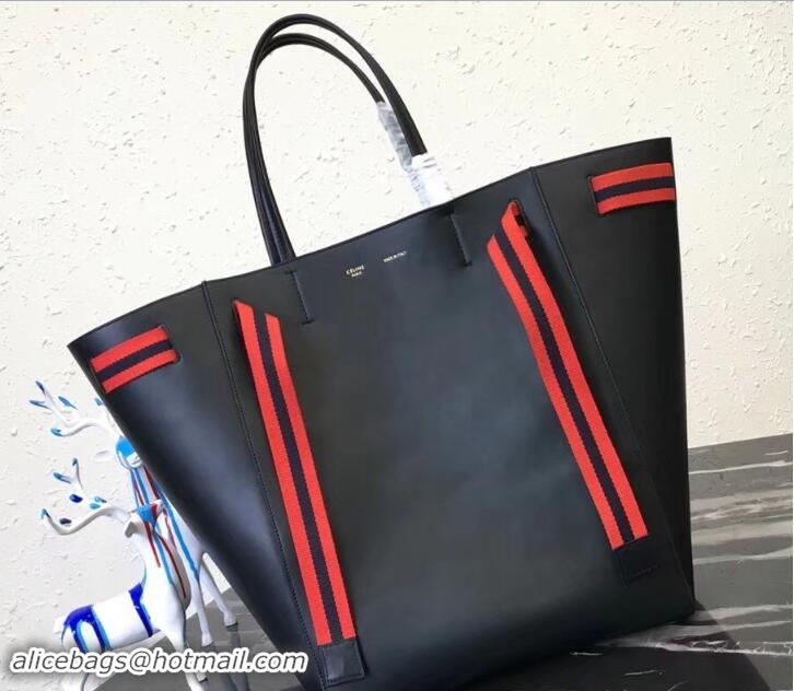 Well Crafted Celine Large Cabas Phantom Bag Black In Calfskin With Wool Belt 21902 2018