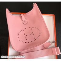 Luxury Hermes Togo Leather Evelyne III PM Bag 327011 Cherry Pink