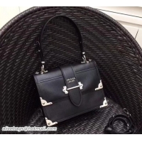 Trendy Design Prada Cahier Printed Leather Bag 1BA158 Black 2018