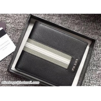 Unique Style Prada Intarsia Saffiano Leather Wallet 2MO513 Black 01 2018