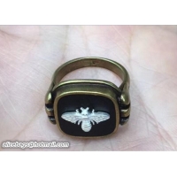 Best Grade Dior D Cameo Bee Ring Black 419048