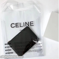 Good Quality Celine Clutch Pouch Bag Black and PVC Transparent Plastic Shopping Bag 62021 2018