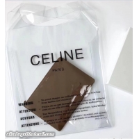 Pretty Style Celine Clutch Pouch Bag Brown and PVC Transparent Plastic Shopping Bag 62022 2018
