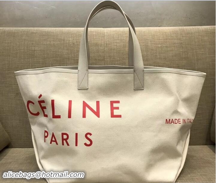 Top Design Celine Red Logo Made In Medium Tote Bag Bag in Textile C62055 2018