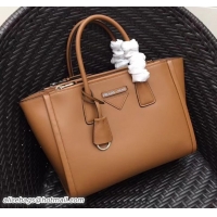 Hot Style Prada Concept Calf Leather Handbag 1BA183 Caramel 2018