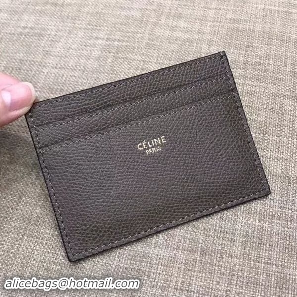 Discount Celine Grained Leather Card Holder 110105 Deep Grey 2018 Collection