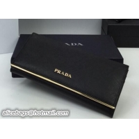 Top Fashion Prada Saffiano Leather Bi-Fold Wallet 1M1133 Black