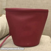 Classic Hot Celine Calfskin Bucket Bag 110211 Burgundy 2018