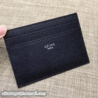 Duplicate Celine Grained Leather Card Holder Black 110104 2018