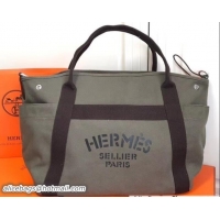 Luxury Hermes Fourre-Tout Du Vintage Cavalier Canvas Tote Bag 110501 Gray 2018