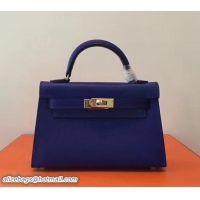 Trendy Design Herme Kelly 20 Mini II Bag Original Epsom Leather 110505 Blue