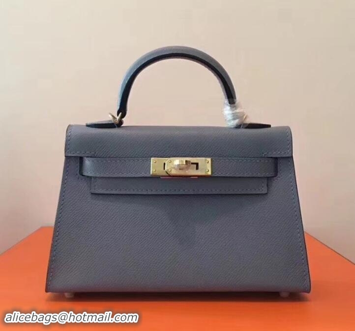 Popular Style Herme Kelly 20 Mini II Bag Original Epsom Leather 110505 Gray