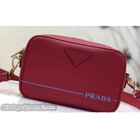 Stylish Prada Mirage Leather Shoulder Camera Bag 1BH093 Red 2018