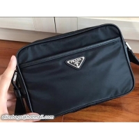 Fashion Luxury Prada Nylon Shoulder Bag 2VH048 Black 2018