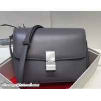 Enough Celine Classic Box Flap Shoulder Bag 122502 Lead Grey 2018