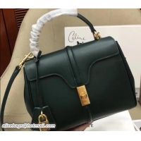 Classic Celine Calfskin Small 16 Bag dark green 188003/188004 2019